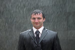 to get wet