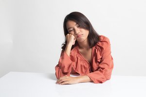 What does a tired girl do?