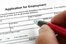 la solicitud de empleo