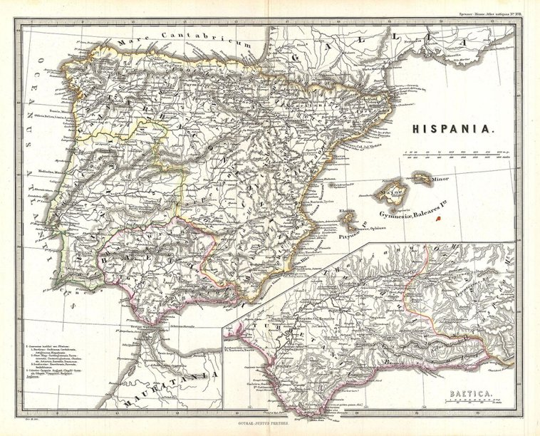map of Hispania during ancient Rome