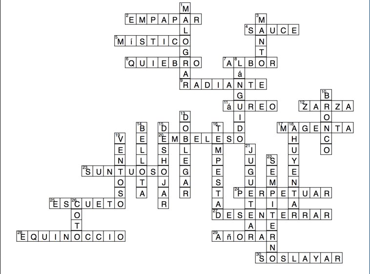 septemberspanishcrosswordanswers