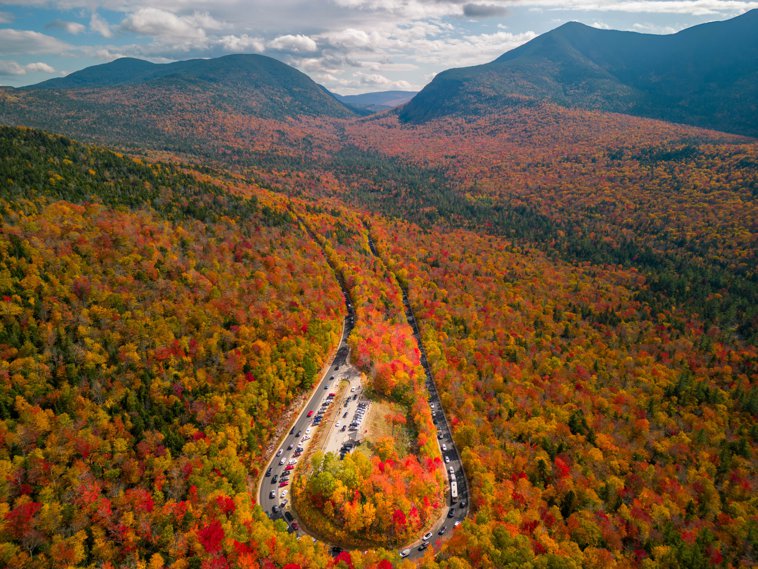 mountain road in fall