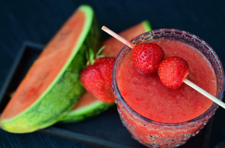 batido de fresa y sandía