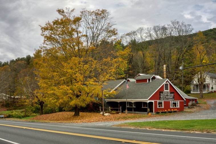 sugarhouse in the fall